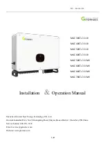 Preview for 1 page of Growatt MAC 30KTL3-X LV Installation & Operation Manual