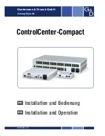 Preview for 1 page of Guntermann & Drunck ControlCenter-Compact-16C Installation And Operation Manual