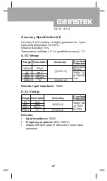 Preview for 27 page of GW Instek GDM-356 User Manual