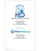 Preview for 20 page of H2O International H2O 1000 Operation Manual