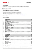 Preview for 2 page of HADEF Gentry Crane 800 Installation, Operating And Maintenance Instructions