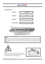 Preview for 2 page of Hafco Woodmaster T-13B Operation Manual