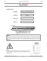 Preview for 2 page of Hafco MetalMaster EB-260V Operation Manual