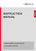 Häfele HSP-8116U Instruction Manual preview