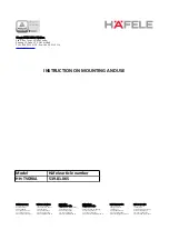 Preview for 1 page of Hafele HH-TVG90A Instruction On Mounting And Use Manual