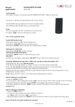 Preview for 8 page of Hafele SOUNDSYSTEM 420R Manual