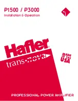 Hafler TransNova P3000 Installation And Operation Manual preview