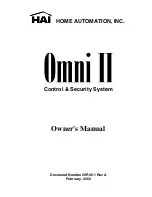 HAI OMNI II Owner'S Manual preview