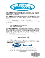 Preview for 19 page of Haier Thermocool HF-180T Owner'S Manual