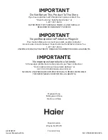 Preview for 36 page of Haier HEN70ETFP Installation And User Manual