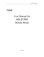 Preview for 1 page of Haier HG-Z1700 User Manual