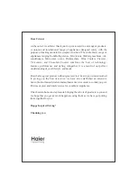 Preview for 2 page of Haier HRB-2763CSG-E User Manual