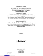 Preview for 48 page of Haier HUF138 Series User Manual