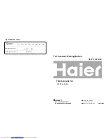 Preview for 1 page of Haier HWM100-828A User Manual