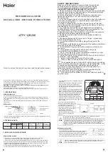 Haier JZT/Y-QB230 Installation And User Instructions preview