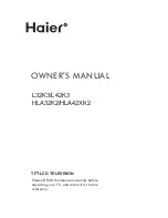 Preview for 1 page of Haier L32K3 Owner'S Manual