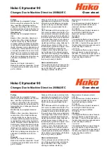 Preview for 71 page of HAKO Citymaster 90 Instruction Manual