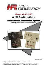 Hall Research Technologies A/V Switch-Cat VSA-31-SP Manual preview