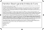 Preview for 12 page of Hamilton Beach 62651 Use & Care Manual