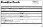 Preview for 23 page of Hamilton Beach 76778W Manual