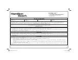 Preview for 23 page of Hamilton Beach Fizzini Instructions Manual