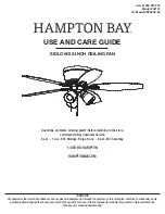 HAMPTON BAY 1005 819 972 Use And Care Manual preview