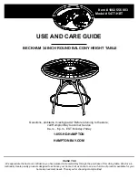 HAMPTON BAY BECKHAM 5477-HBT Use And Care Manual preview