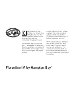 Preview for 2 page of HAMPTON BAY Florentine Owner'S Manual