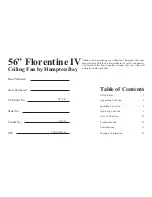 Preview for 3 page of HAMPTON BAY Florentine Owner'S Manual