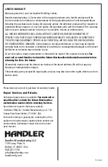 Preview for 8 page of Handler Red Wing 16B Manual