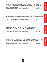 Preview for 1 page of Hanhart ClassicTimer Tachymaster 50 Instruction Book & Guarantee