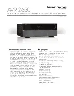 Harman Kardon AVR 2650 Specifications preview