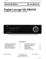 Preview for 1 page of Harman Kardon Digital Lounge HS 230 Service Manual