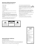 Preview for 2 page of Harman Kardon HKTS 60 User Manual