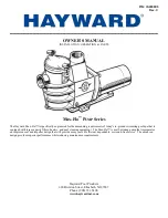 Preview for 1 page of Hayward Max-Flo SP2805X7 Owner'S Manual