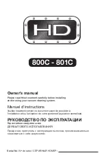 Preview for 1 page of HD 800C Owner'S Manual