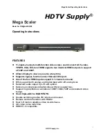 Preview for 1 page of HDTV Supply Mega Scaler Operating Instructions Manual