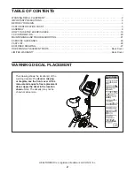 Preview for 2 page of Healthrider H10x Bike Manual