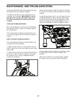 Preview for 21 page of Healthrider H10x Bike Manual