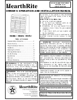 HearthRite HB06MN-1 Owner'S Operation And Installation Manual preview