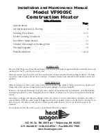 Preview for 3 page of Heat Wagon VF900SC The Dragon Wagon Installation And Maintenance Manual