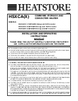 Heatstore HSXCA12X Installation And Operating Instructions preview