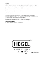 Preview for 8 page of Hegel H80 User Manual