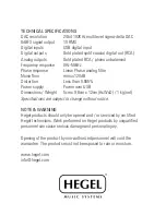 Preview for 4 page of Hegel HD2 User Manual