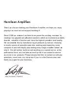 Preview for 3 page of Henriksen Jazzamp 310 Owner'S Manual