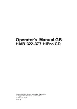 HIAB 322 HiPro CD Operator'S Manual preview