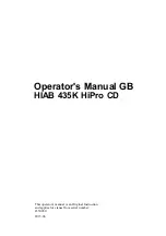 Preview for 1 page of HIAB 435K HiPro CD Operator'S Manual