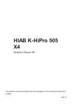 HIAB K-HiPro 505 X4 Operator'S Manual preview