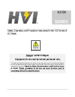 High Voltage VLF-CM Series Safety, Operation, And Procedure Instructions preview