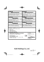 Preview for 168 page of HIKOKI WH 18DA Handling Instructions Manual